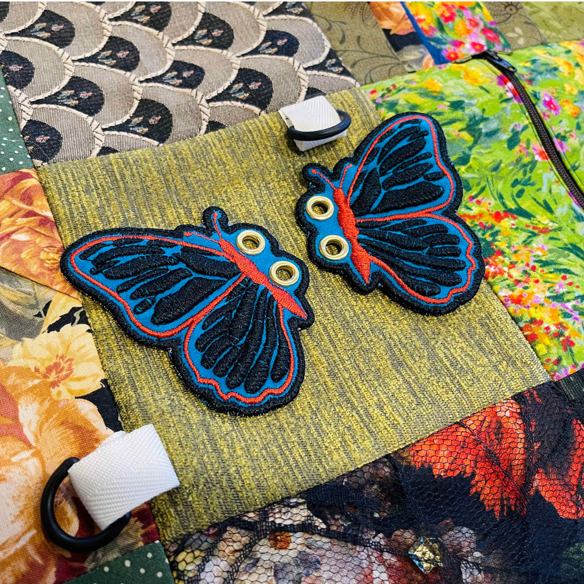 Embroidered Butterfly Shoe Wings