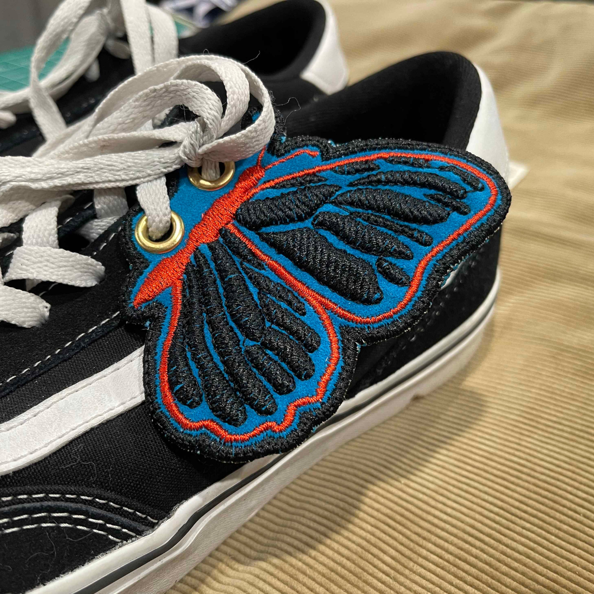 Embroidered Butterfly Shoe Wings