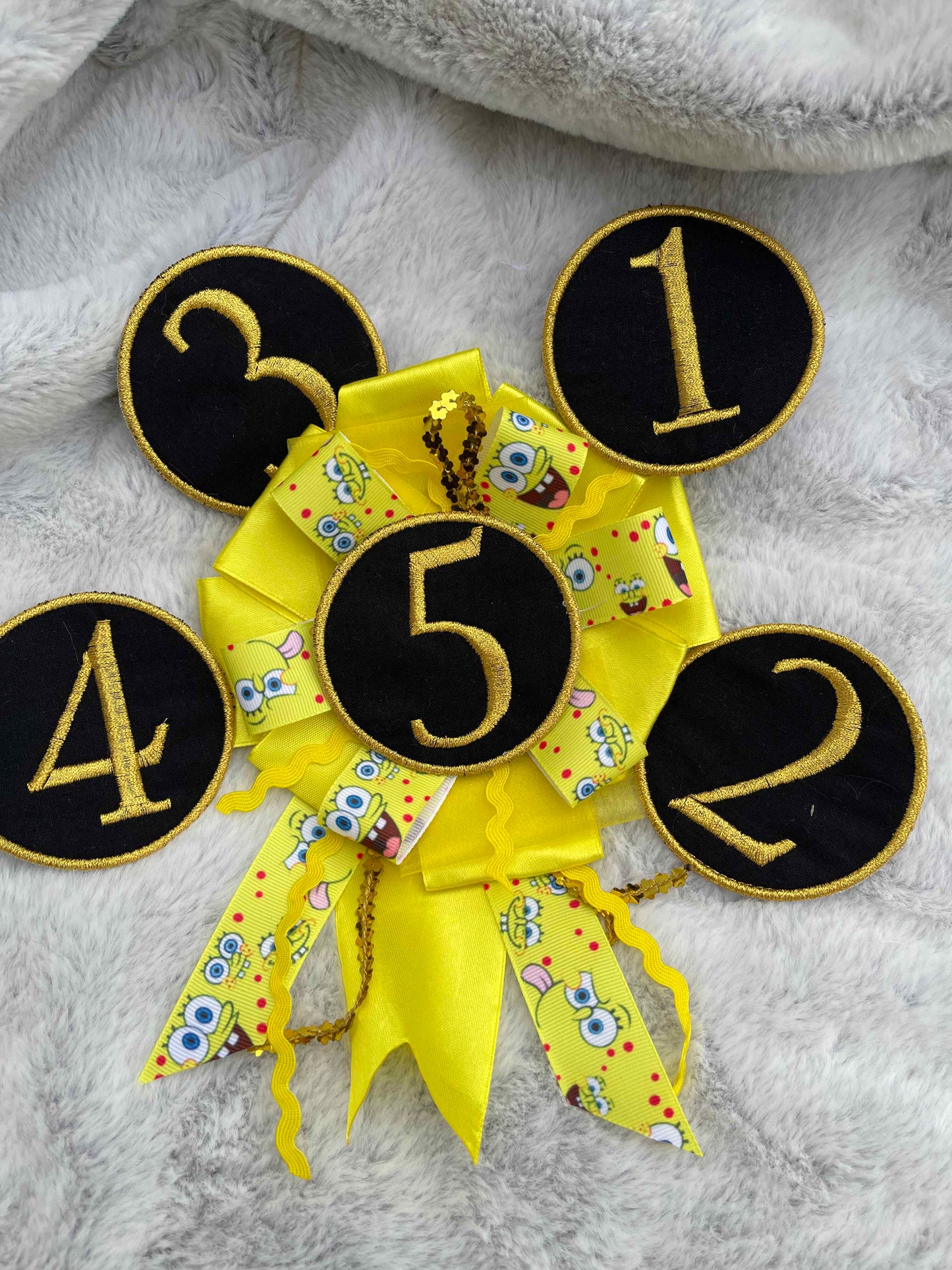 Yellow Handmade Ribbon Rosette — Swappable Badge Brooch | Gathered Olea