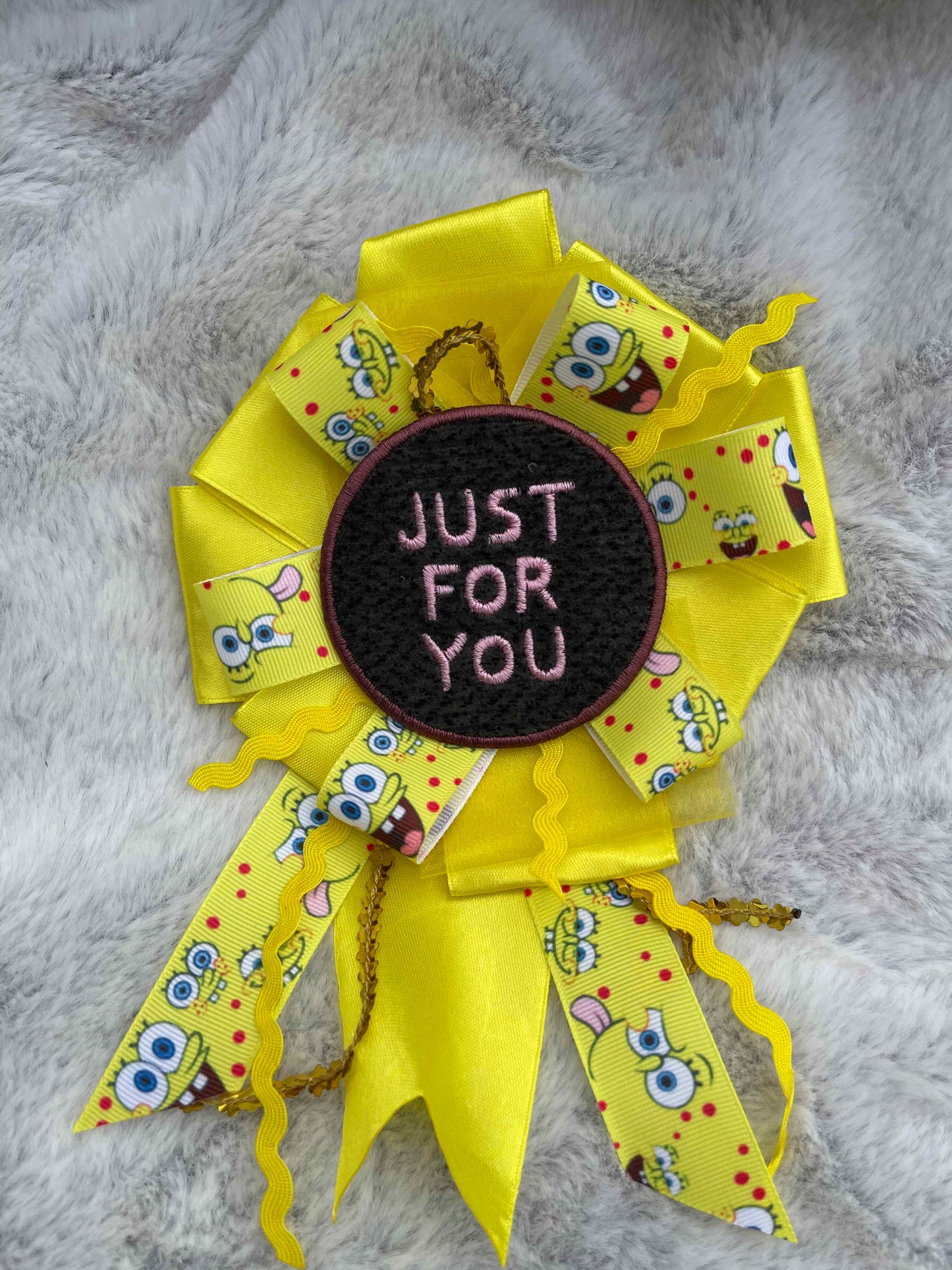 Yellow Handmade Ribbon Rosette — Swappable Badge Brooch | Gathered Olea