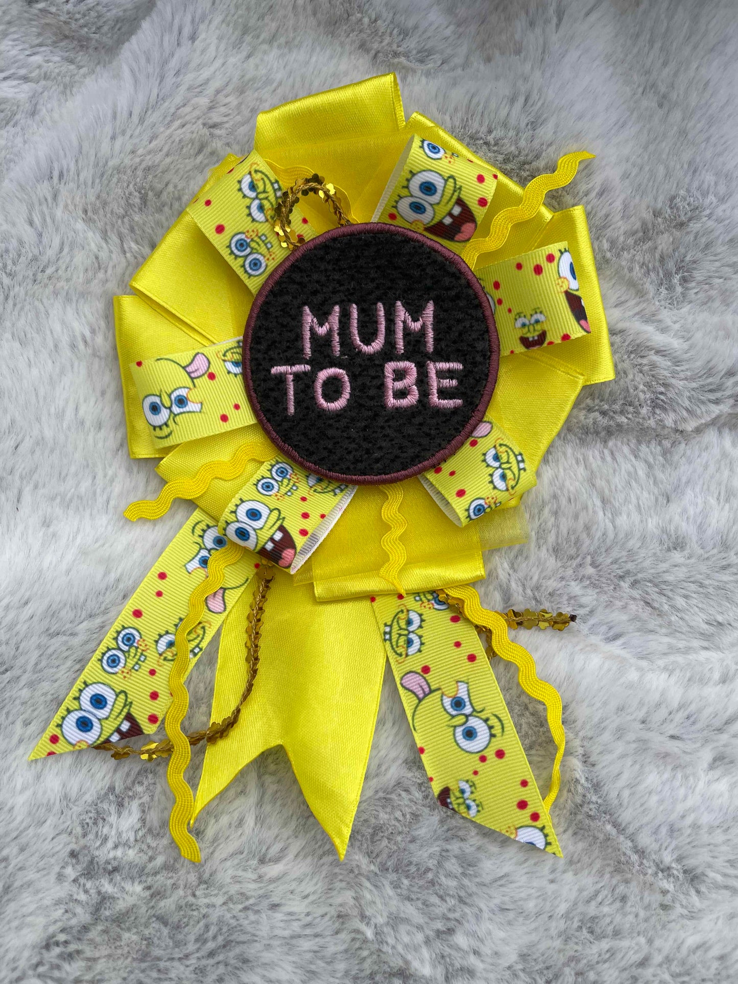 Yellow Handmade Ribbon Rosette — Swappable Badge Brooch | Gathered Olea